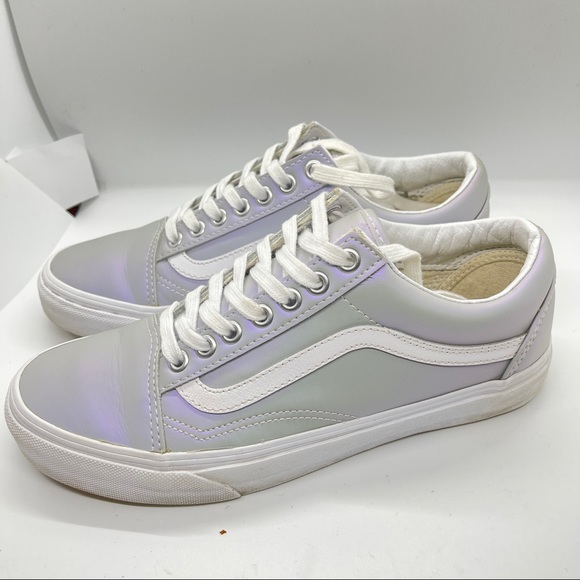Vans Old Skool Metallic Iridescent Purple Lace Up Sneakers Women 8.5 Men 7 EUC - Picture 4 of 10